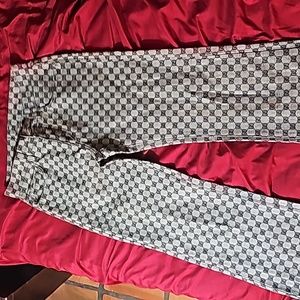 Gucci vintage monogram bellbottom jeans.